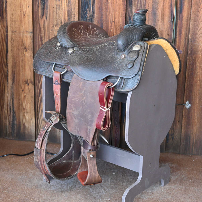 14.5" USED JEFF SMITH TEAM ROPING SADDLE