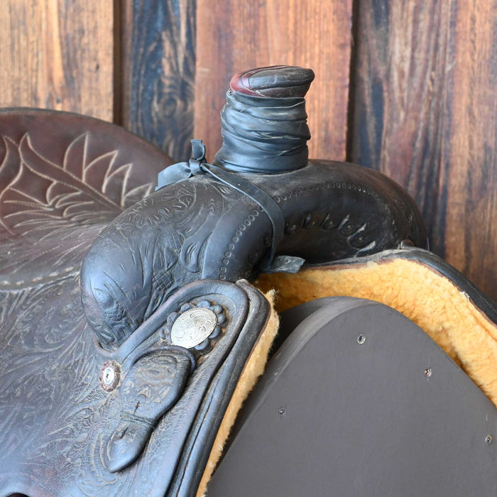 14.5" USED JEFF SMITH TEAM ROPING SADDLE