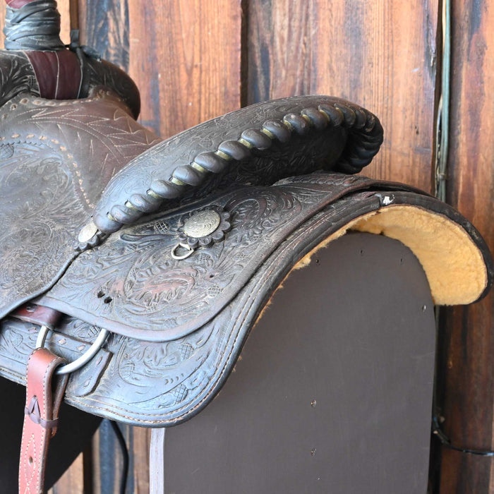 14.5" USED JEFF SMITH TEAM ROPING SADDLE