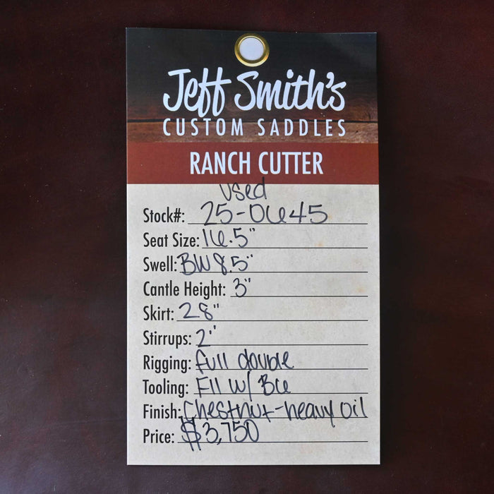 16.5" USED JEFF SMITH BUSTER WELCH RANCH CUTTER SADDLE Saddles - Used Jeff Smith