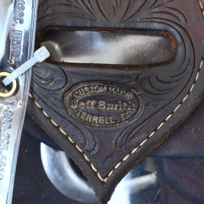 14.5" USED JEFF SMITH TEAM ROPING SADDLE