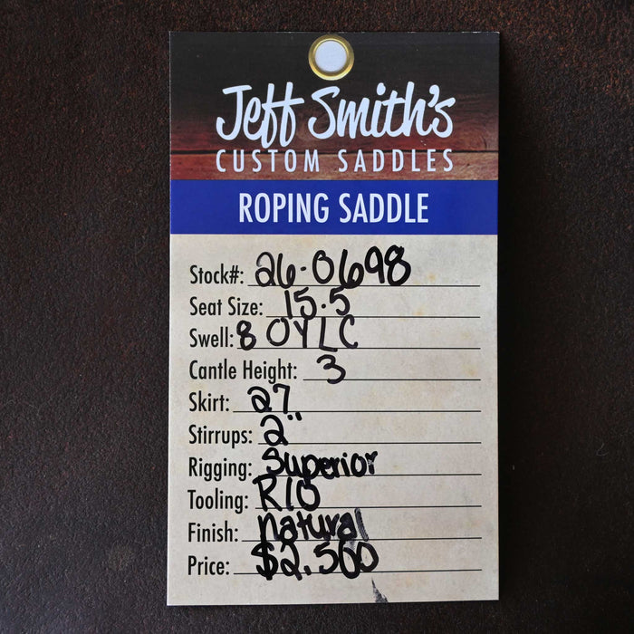 15.5" USED JEFF SMITH TEAM ROPING SADDLE