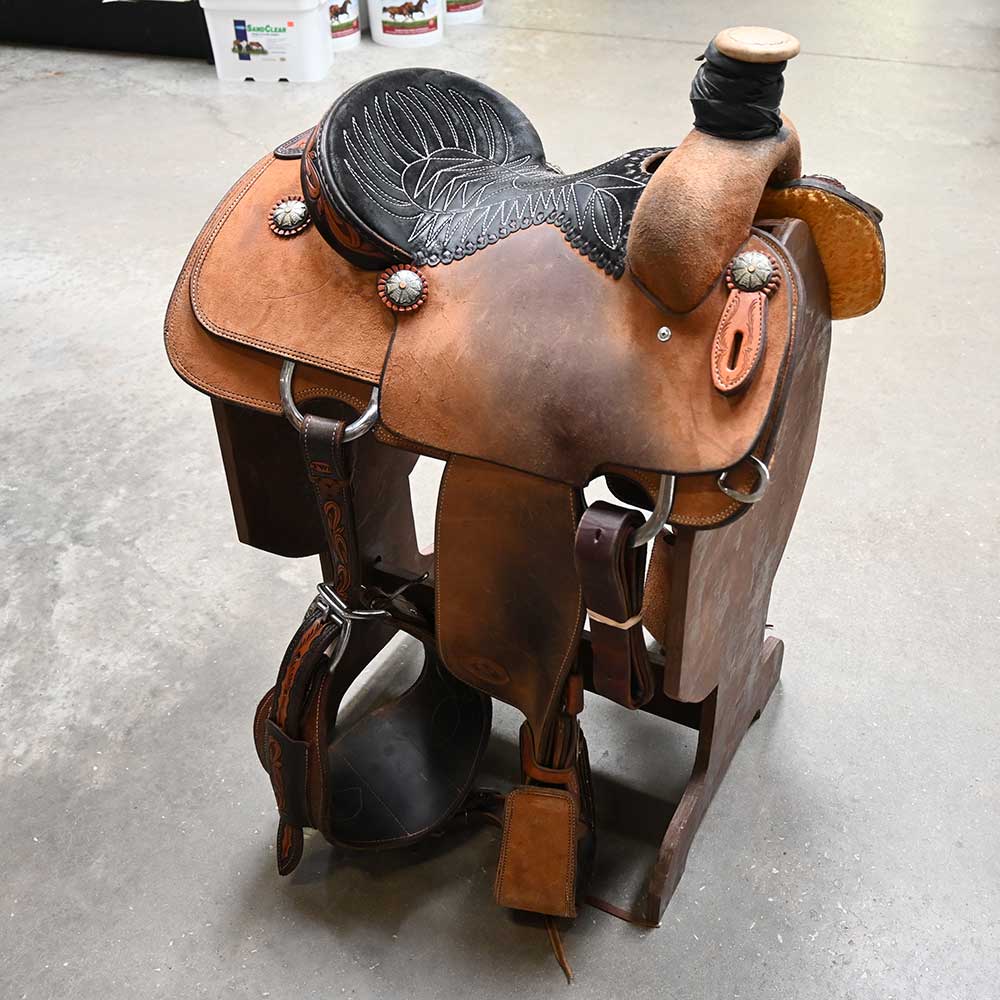 14.5" USED TRENT WARD PLATINUM SERIES ROPING SADDLE Saddles Trent Ward   