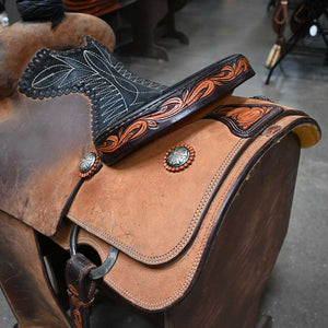 14.5" USED TRENT WARD PLATINUM SERIES ROPING SADDLE Saddles Trent Ward   