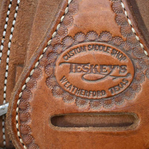 14" USED TESKEY'S ROPING SADDLE Saddles TESKEY'S SADDLERY LLC   