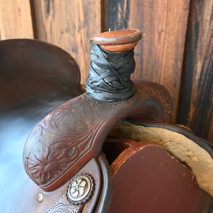 14.5" USED JEFF SMITH TEAM ROPING SADDLE