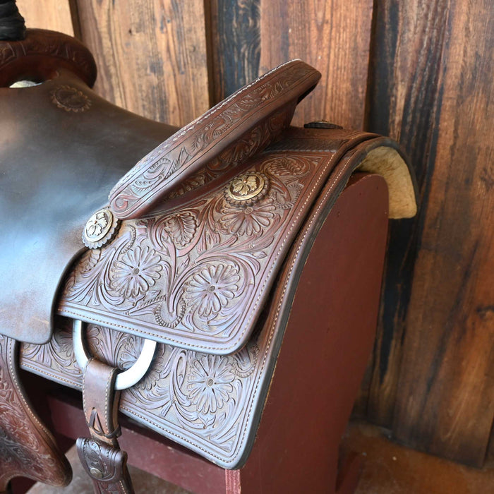 14.5" USED JEFF SMITH TEAM ROPING SADDLE