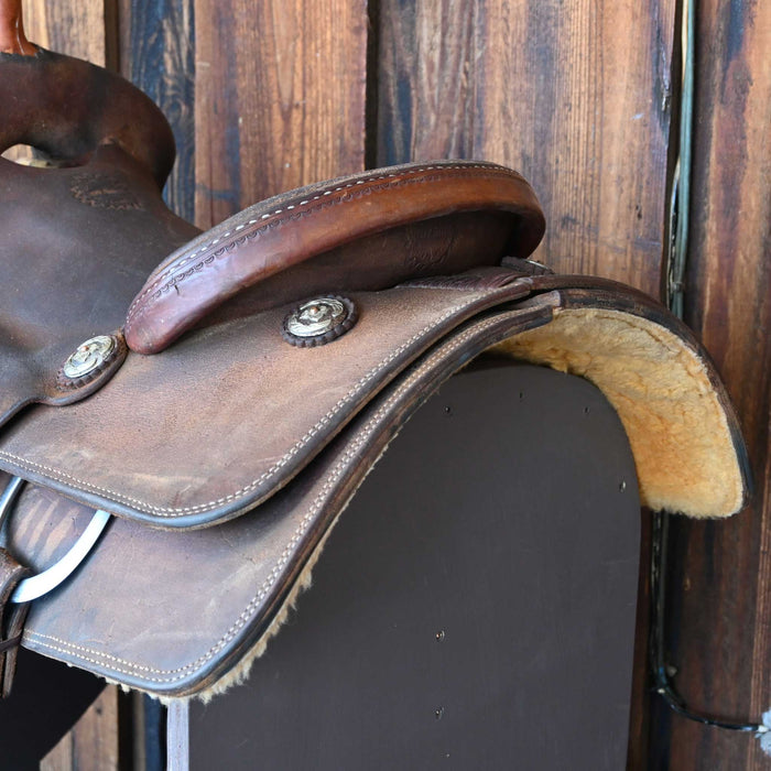 15.5" USED JEFF SMITH TEAM ROPING SADDLE
