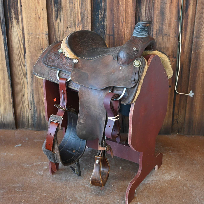 14" USED TEAM ROPING SADDLE
