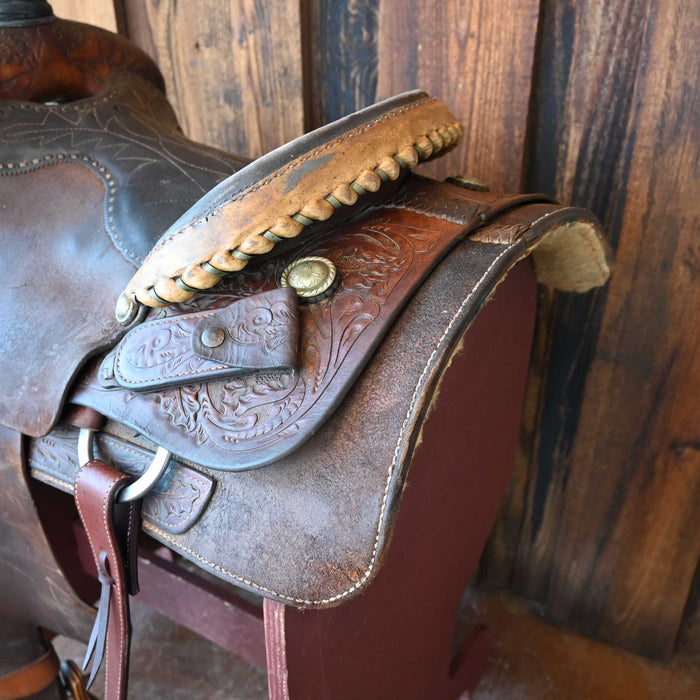 14" USED TEAM ROPING SADDLE