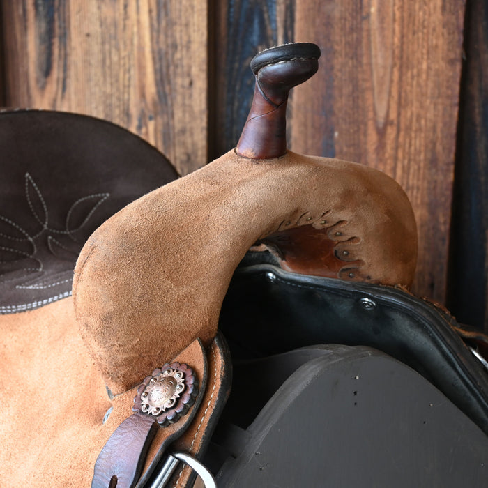 13" USED DOUBLE J PRO BARREL SADDLE Saddles - Used DOUBLE J SADDLERY