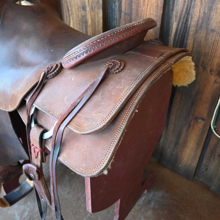 16.5" USED JEFF SMITH BUSTER WELCH RANCH CUTTER SADDLE Saddles - Used Jeff Smith