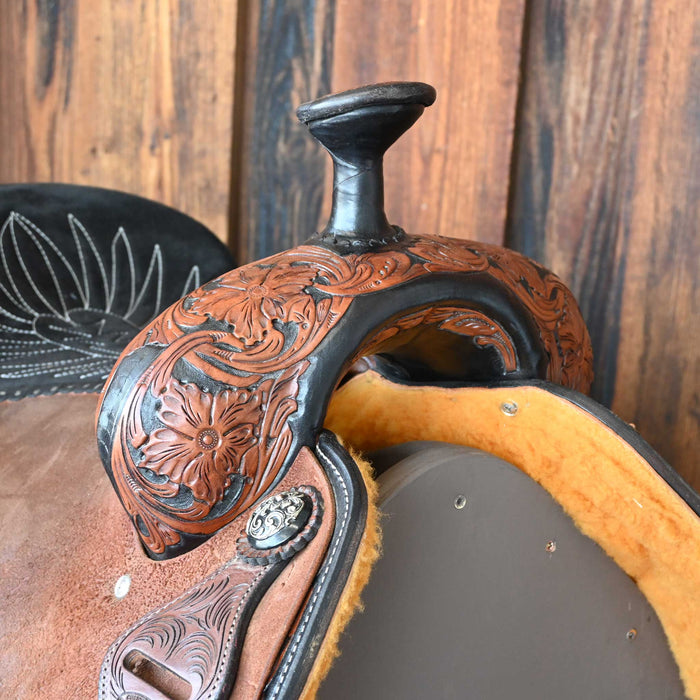 16" USED JEFF SMITH TEAM ROPING SADDLE