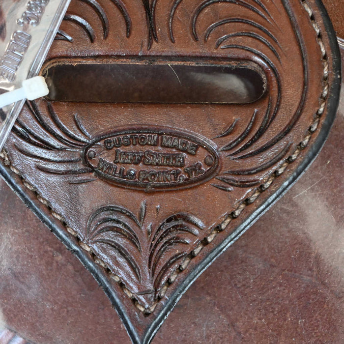 16" USED JEFF SMITH TEAM ROPING SADDLE