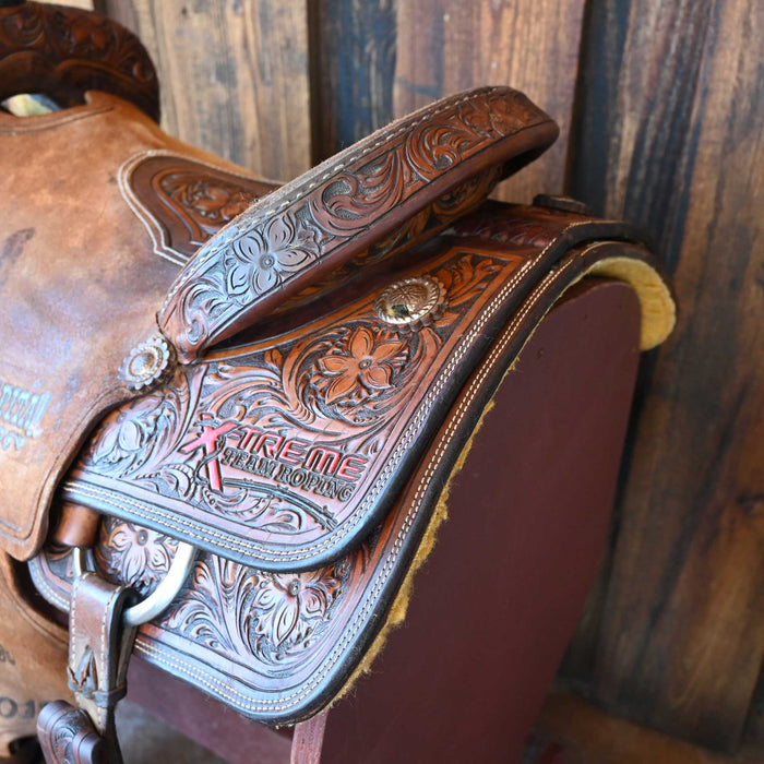 15" USED CORRIENTE TEAM ROPING SADDLE