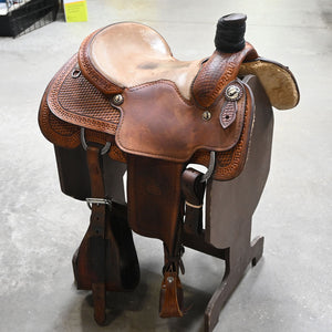 15" USED GARYN LYNN JOHNSON ROPING SADDLE Saddles Gary Lynn Johnson