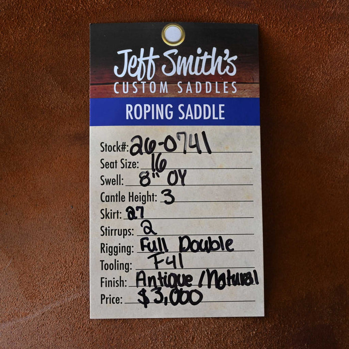 16" USED JEFF SMITH TEAM ROPING SADDLE
