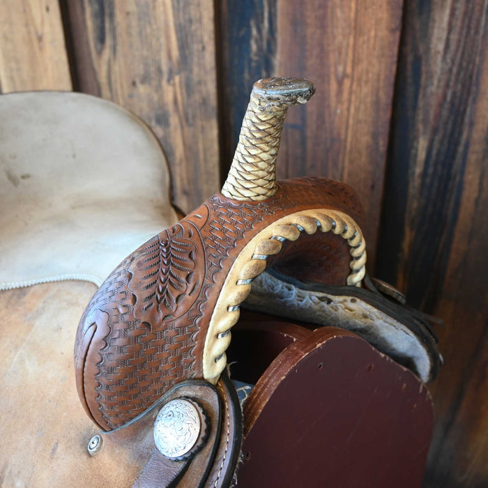15" USED FRONTIER SADDLERY BARREL SADDLE