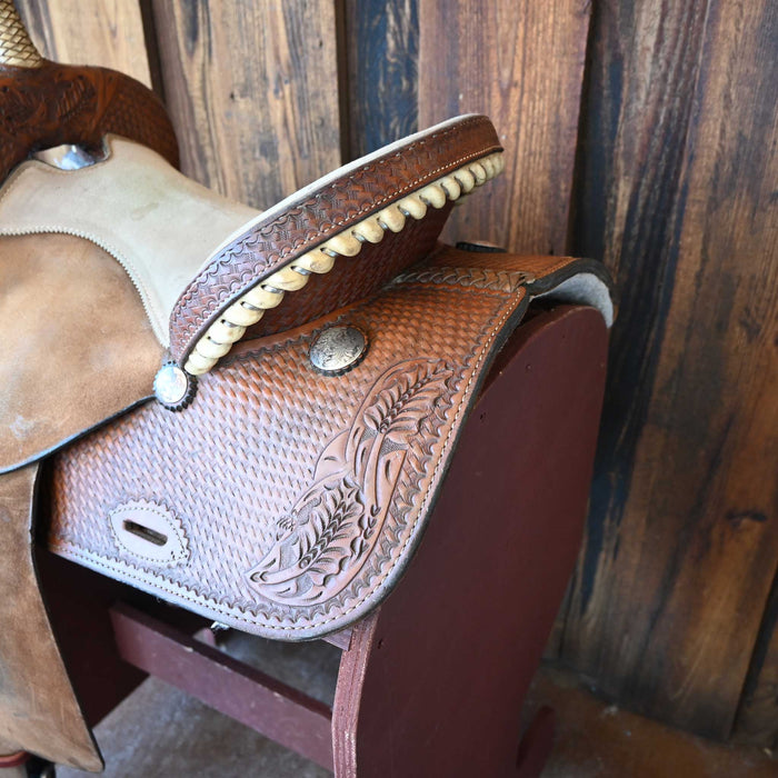 15" USED FRONTIER SADDLERY BARREL SADDLE