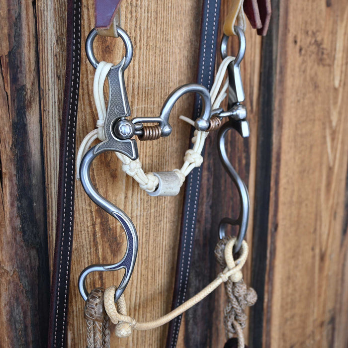 Kerry Kelley Fine Silver 65 10 Ported Chain Bridle Rig w/All New Leather