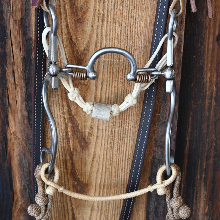 Kerry Kelley Fine Silver 65 10 Ported Chain Bridle Rig w/All New Leather
