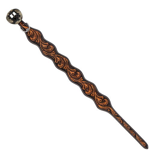 Scalloped Dog Collar With Tooled Floral Scroll Pets - Accessories Teskeys