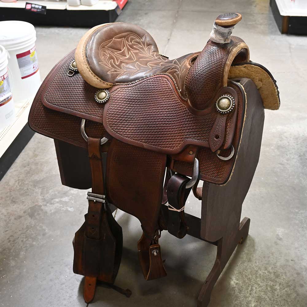 14" USED BOB'S CUSTOM ROPING SADDLE