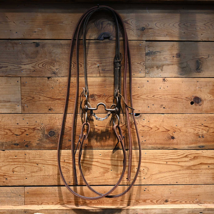 S. White Solid Port Bridle Rig w/ Split Ear Headstall