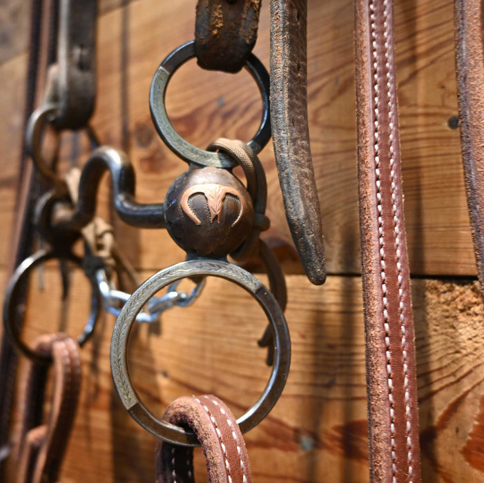 S. White Solid Port Bridle Rig w/ Split Ear Headstall