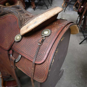 14" USED BOB'S CUSTOM ROPING SADDLE Saddles BOBS CUSTOMS   