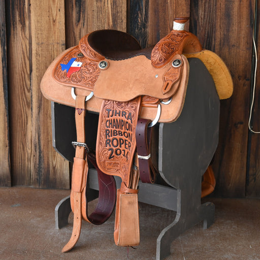 14" USED JEFF SMITH CALF ROPING SADDLE Saddles - Used Jeff Smith