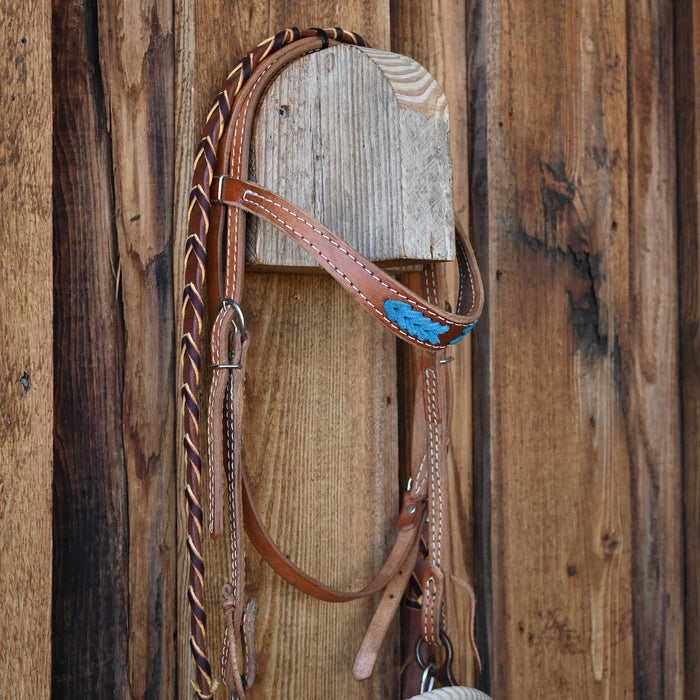 Classic Equine Rope Nose Hackamore Bridle Rig w/Browband Headstall