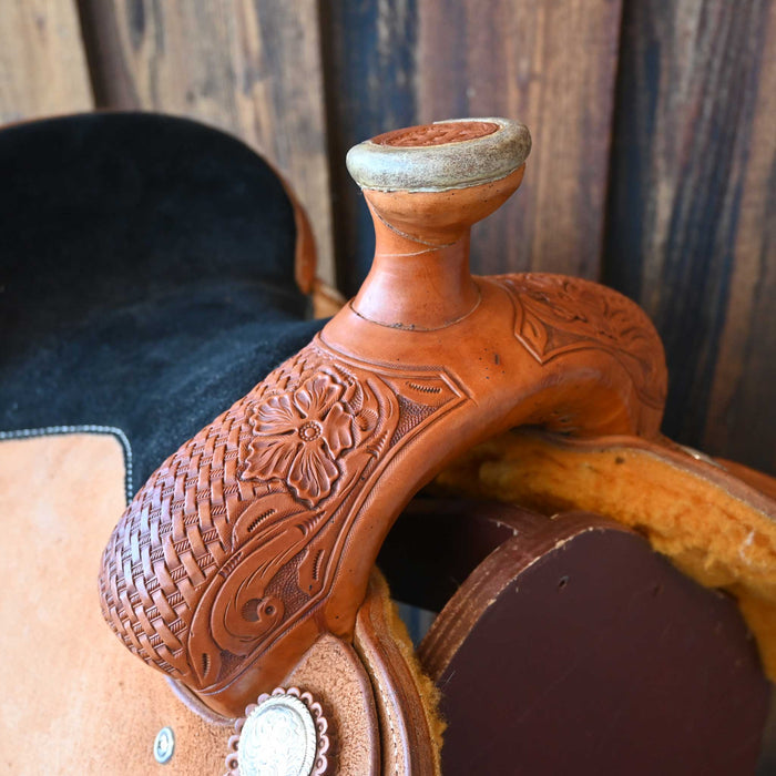 14" USED TESKEY'S COMPETITION SERIES TEAM ROPING SADDLE