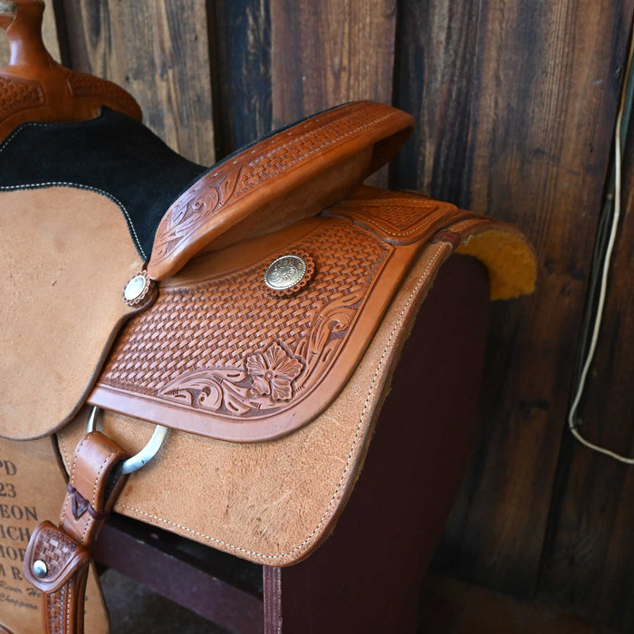 14" USED TESKEY'S COMPETITION SERIES TEAM ROPING SADDLE