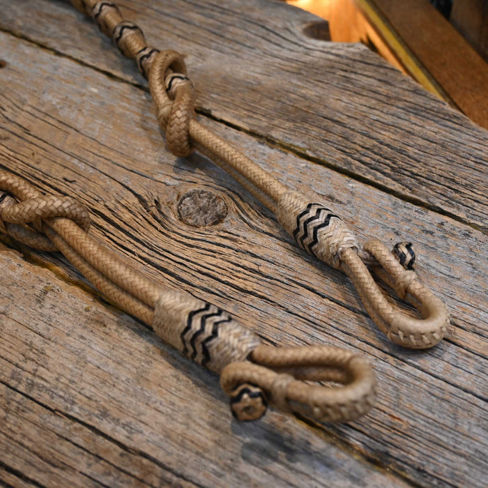 Rawhide Braided Double Ear Hanger/Headstall with Black accents