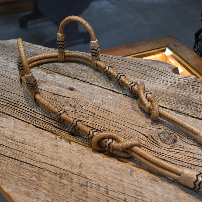 Rawhide Braided Double Ear Hanger/Headstall with Black accents