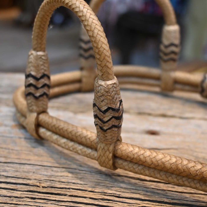 Rawhide Braided Double Ear Hanger/Headstall with Black accents