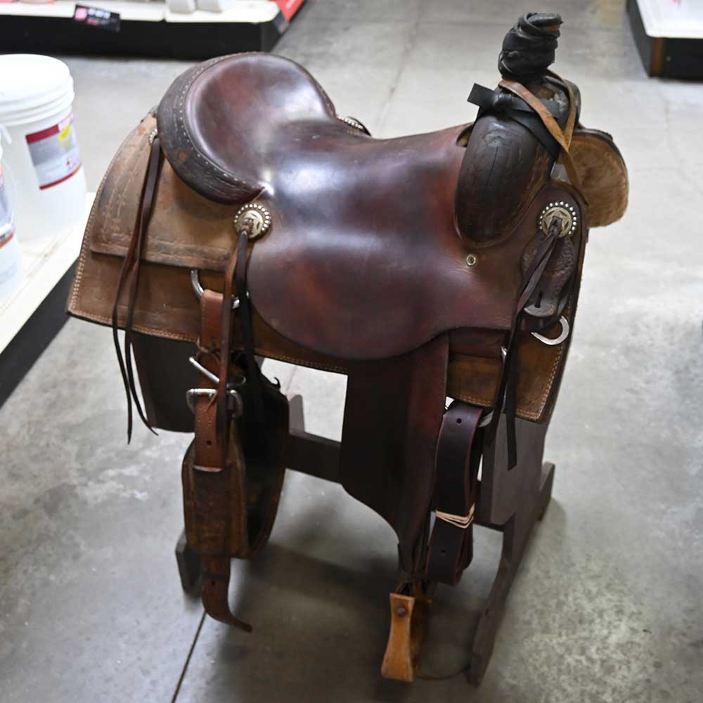 16" USED TESKEY'S RANCH CUTTER SADDLE Saddles TESKEY'S SADDLERY LLC   