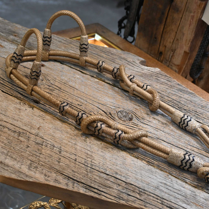 Rawhide Braided Double Ear Hanger/Headstall with Black accents