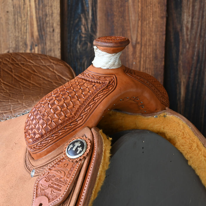 14" USED JEFF SMITH CALF ROPING SADDLE