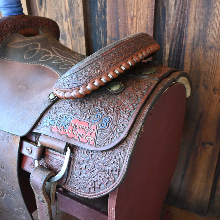 14" USED USCRA SERIES TEAM ROPING SADDLE