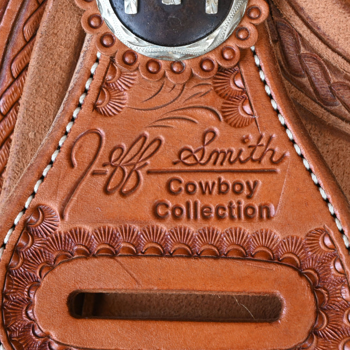 14" USED JEFF SMITH CALF ROPING SADDLE