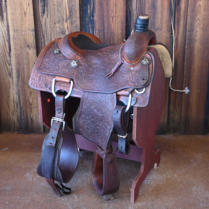 14" USED NRS TEAM ROPING SADDLE