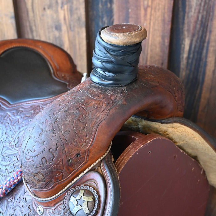 14" USED NRS TEAM ROPING SADDLE