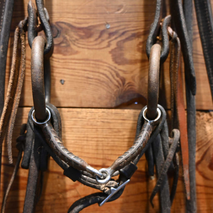Schoneberg O-Ring Rebar Snaffle Bridle Rig w/ Split Ear Headstall