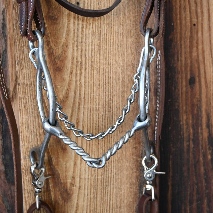 Twisted Wire Snaffle Gag Bridle Rig w/Browband Headstall