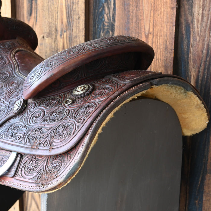 16" USED PATRICK SMITH TEAM ROPING SADDLE Saddles - Used Patrick Smith