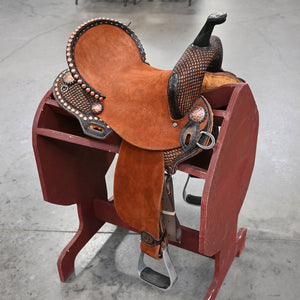 12.5" DOUBLE J FEATHER LITE BARREL SADDLE Saddles DOUBLE J SADDLERY