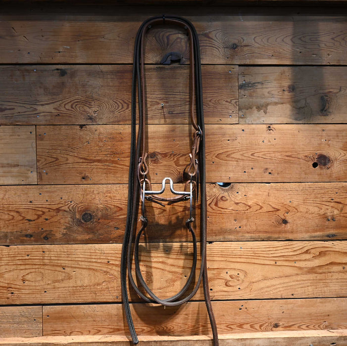 Morrison Silver Engraved Solid Port Bridle Rig w/ Split Ear Headstall