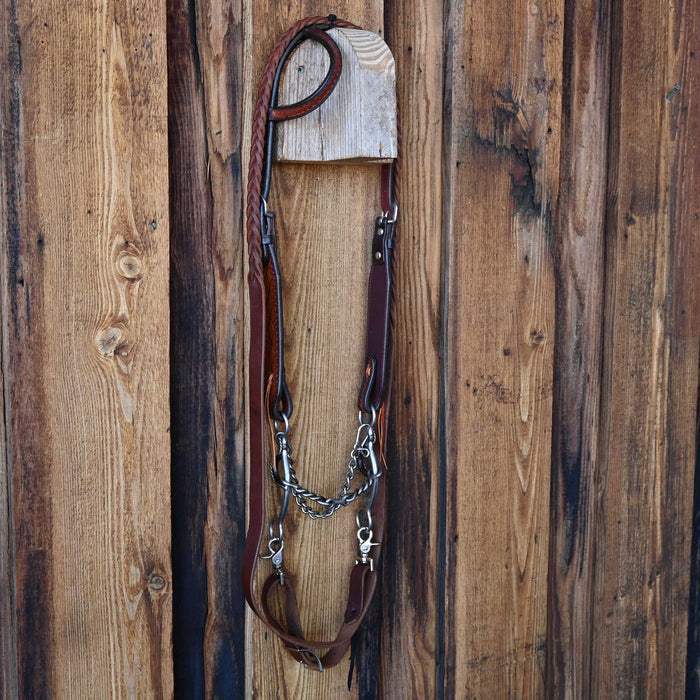 Reinsman Twisted Wire Dogbone Gag Bridle Rig w/All New Leather